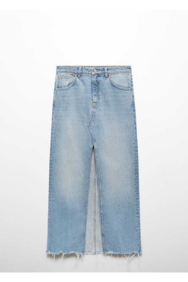 Dikişsiz Denim Etek - 3