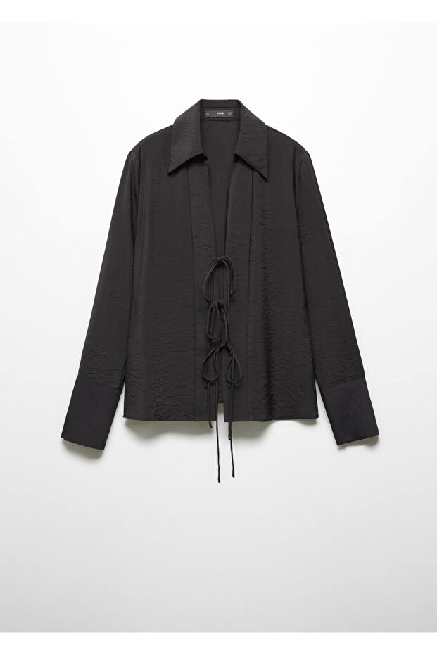 Fiyonklu dökümlü bluz - 3