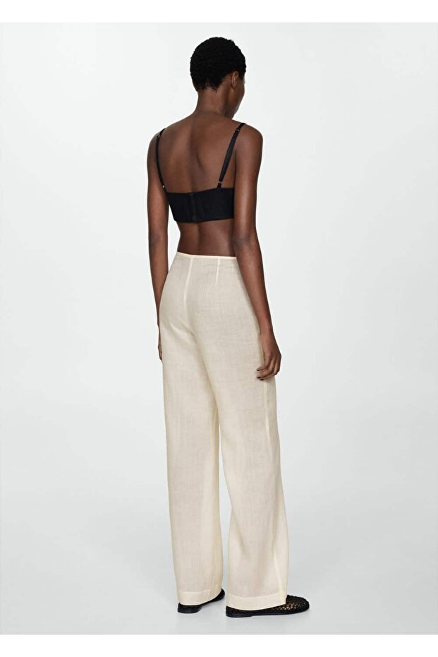 %100 Rami Düz Kesim Pantolon - 4