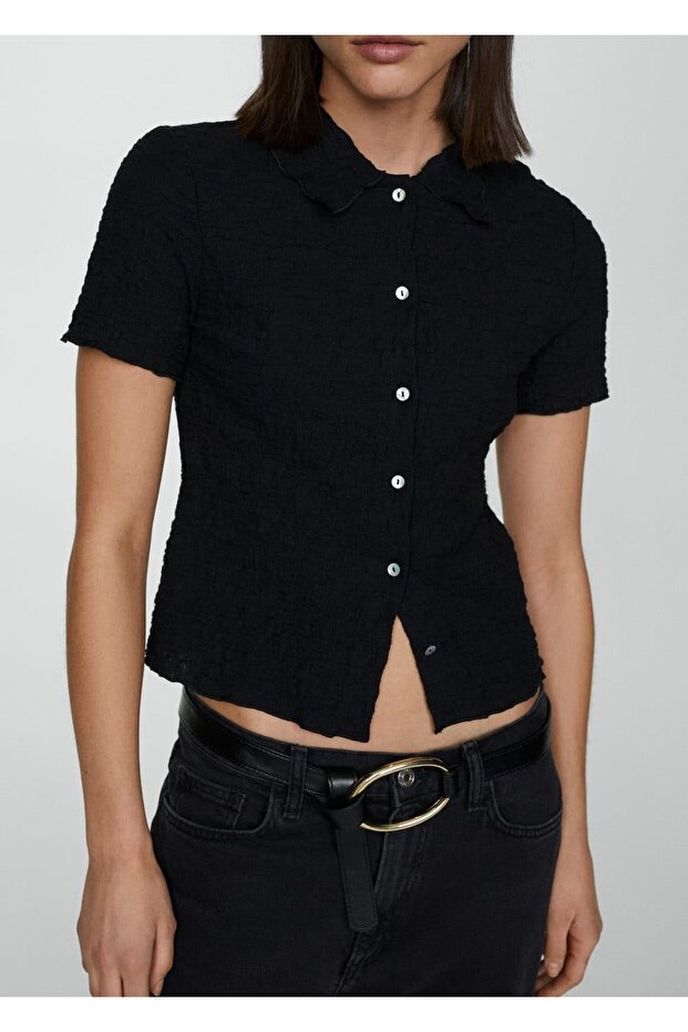 Pamuklu dokuma tişört - 7