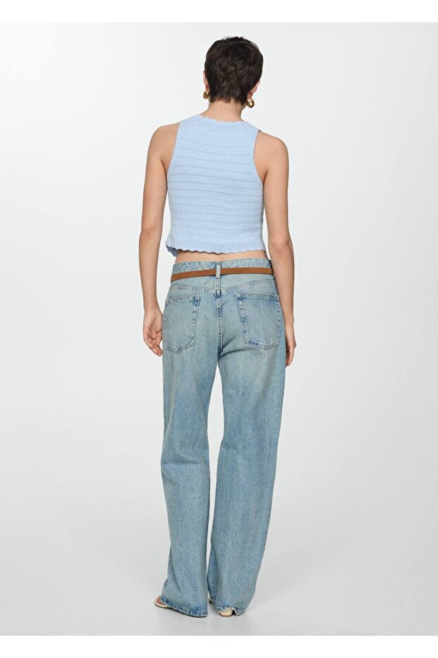 Ajur detaylı triko yelek - 4