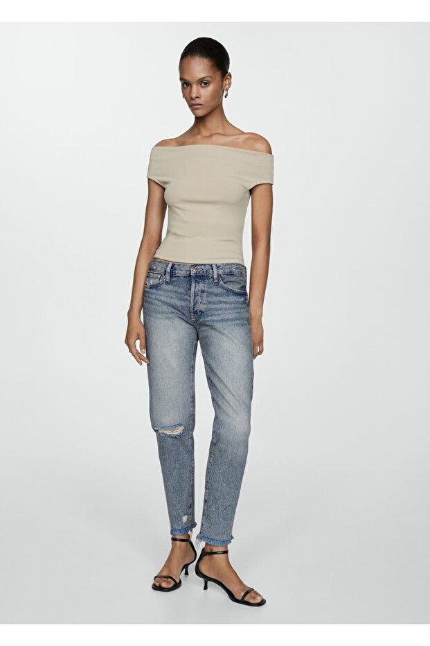 Poderane farmerke sa niskim strukom - Devojka - 2