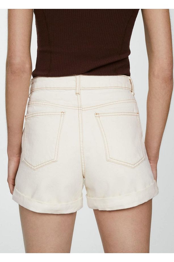 Yüksek belli denim şort - 5
