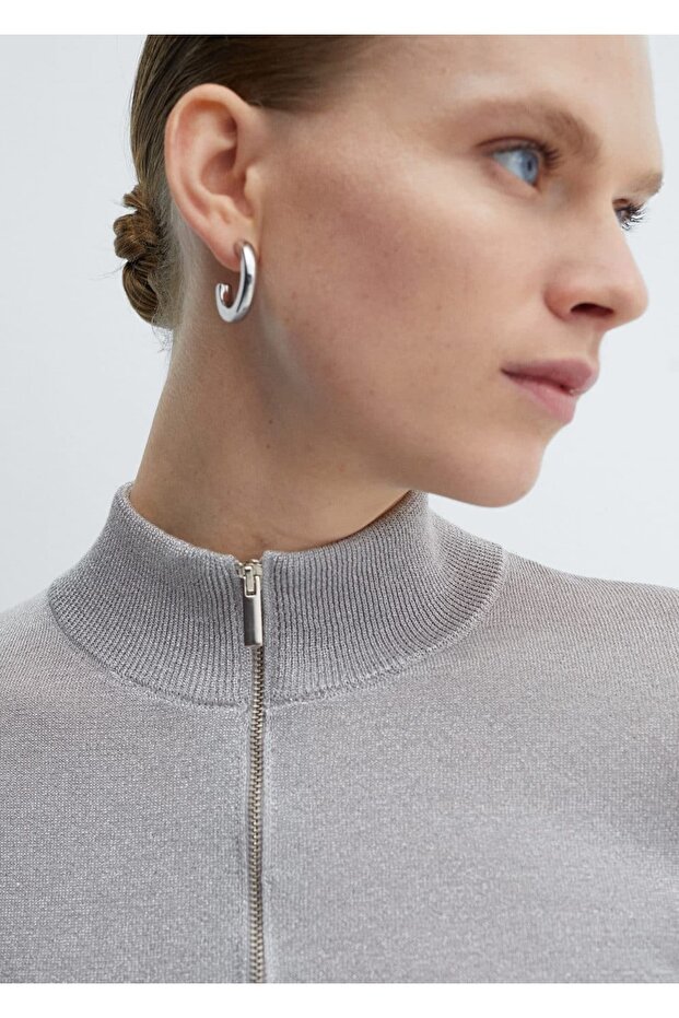 Fermuarlı triko kazak - 7