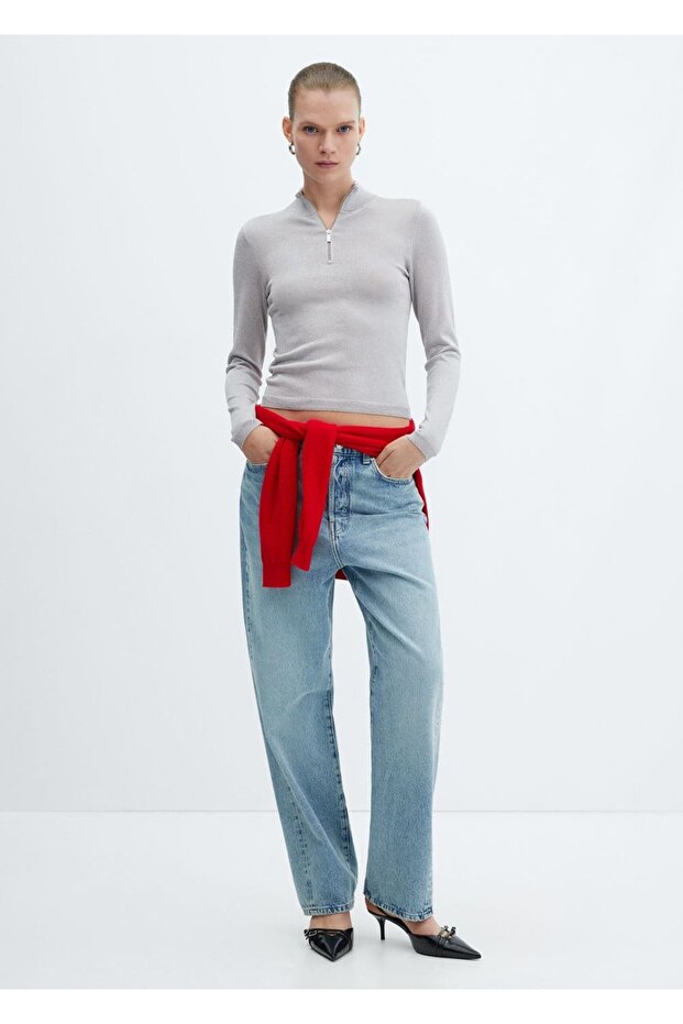 Fermuarlı triko kazak - 2