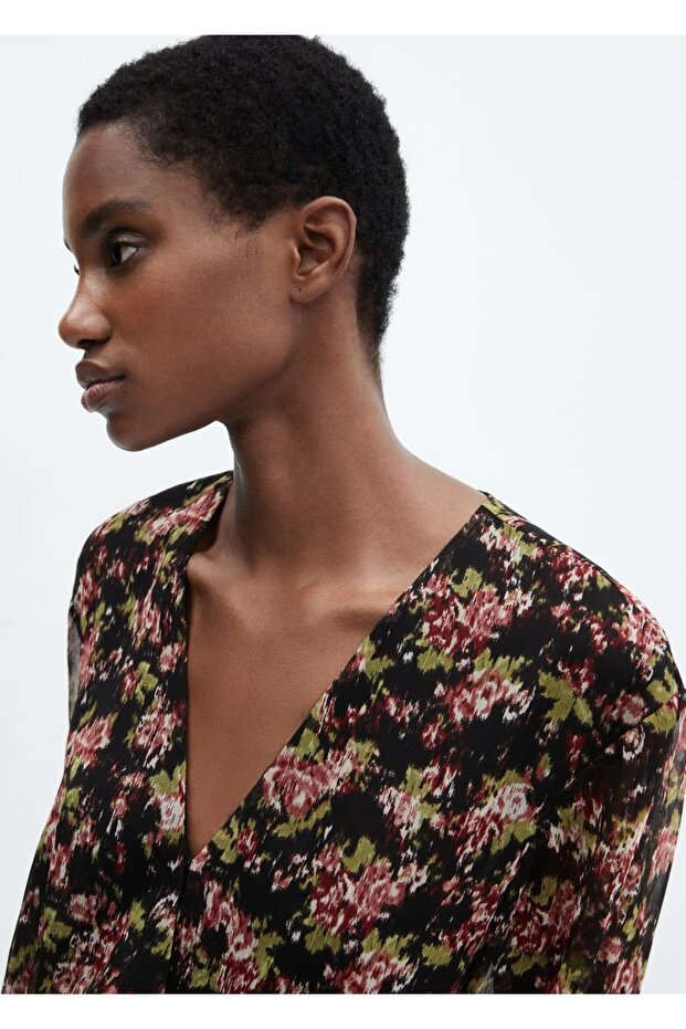 Desenli düğümlü elbise - 6