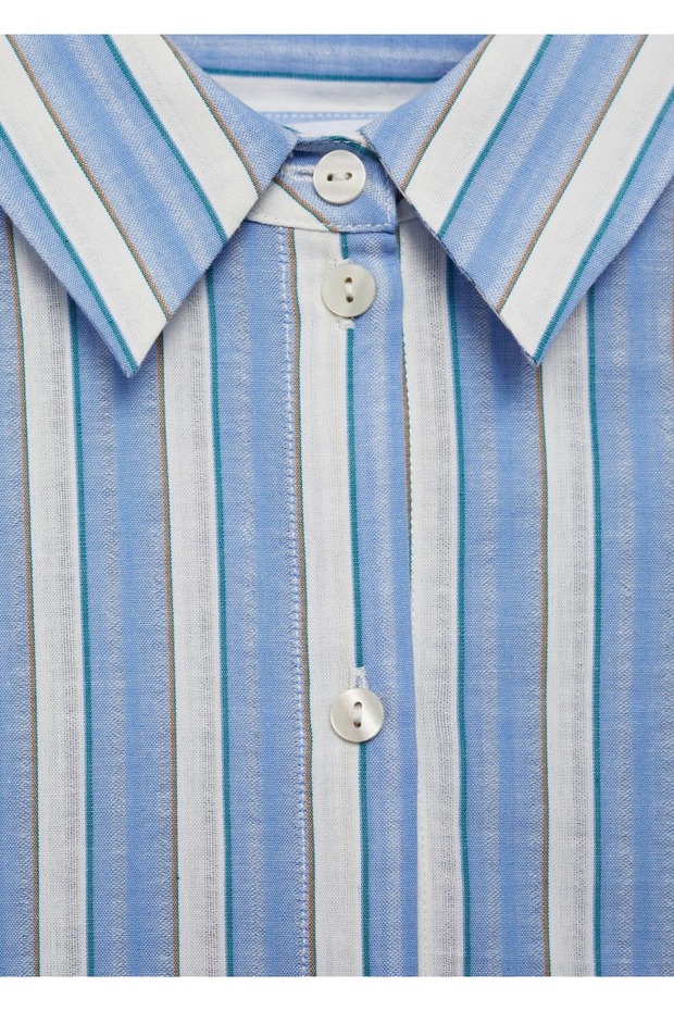 Çizgili gömlek tulum - 6