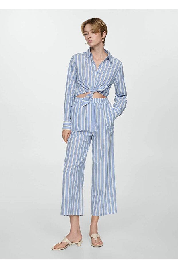 Çizgili gömlek tulum - 2