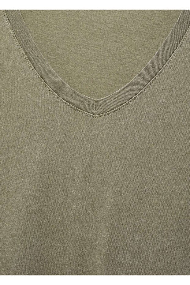 Yıkanmış pamuklu tişört - 6