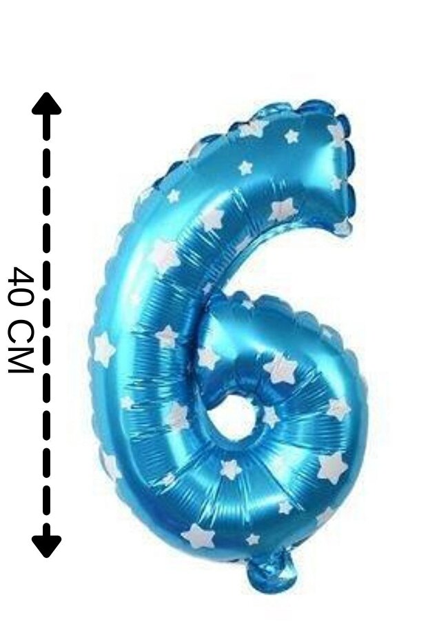 Foil Balloon 6 Number Helium Balloon 40 Cm Blue Color