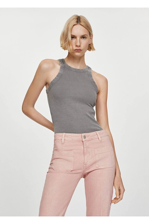 İspanyol paça cepli jean pantolon - 5