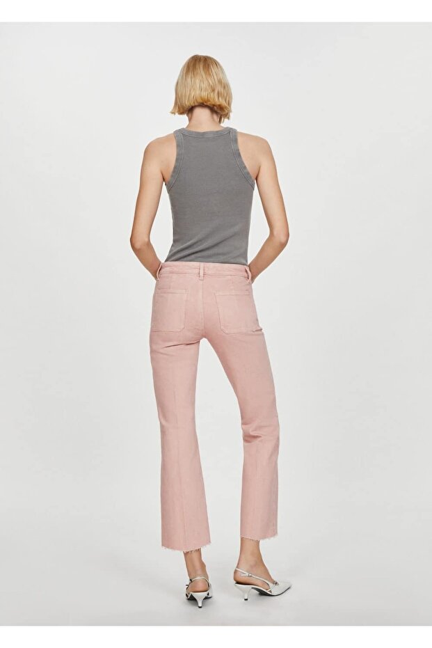 İspanyol paça cepli jean pantolon - 4