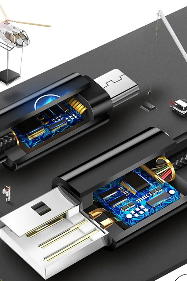 micro Usb Şarz Aleti Data Aktarım Kablosu  Android Cihazlara Uyumlu Ve Adaptörü Hızlı Şarj Cihazı - 5