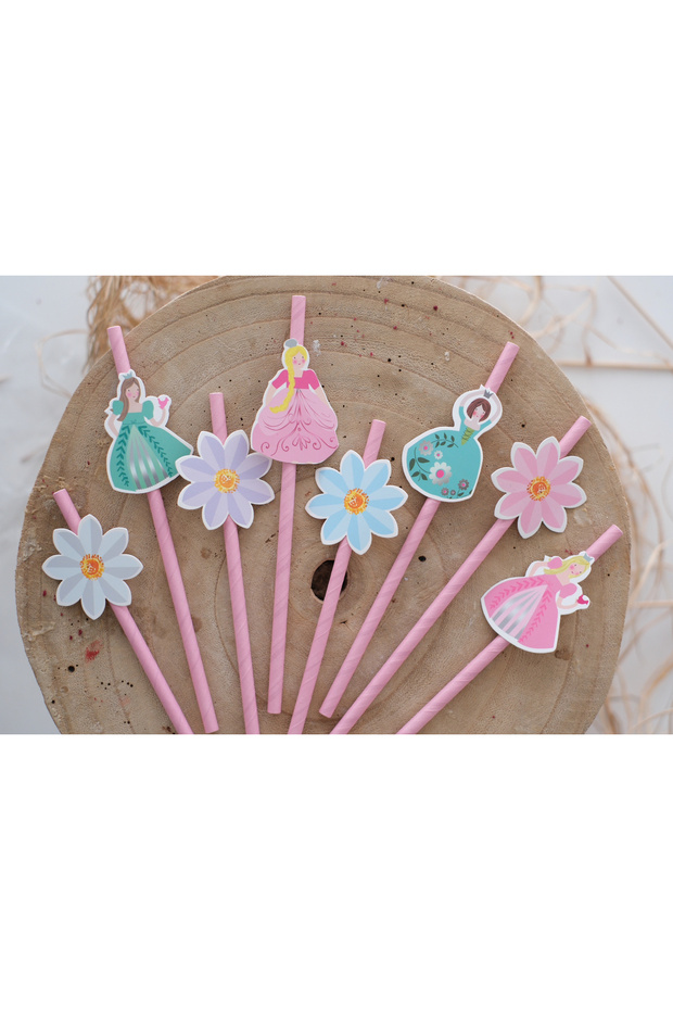 Prensesler Temalı Pipet 8 Adet - 3