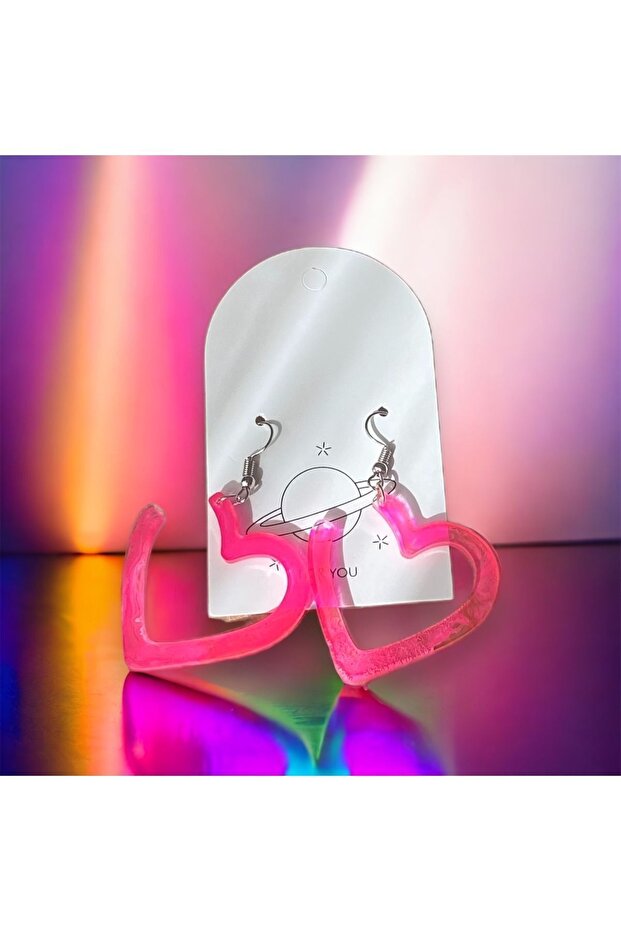 Pembe Kalpli Epoksi Küpe - 7