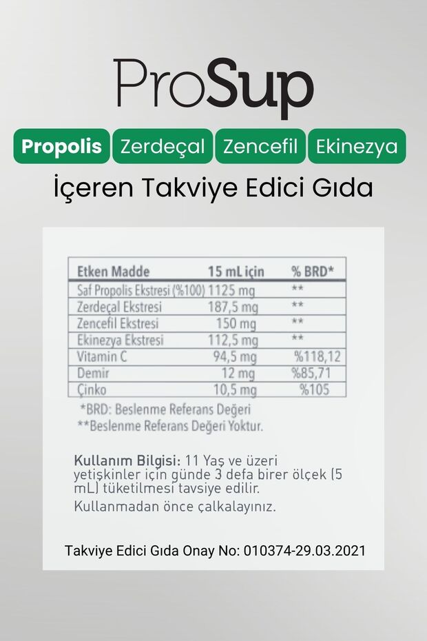 Prosup Propolis Demir Çinko C Vitaminli Şurup - 200 Ml - 3