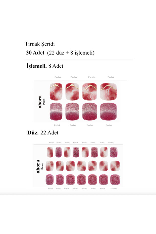 P Ruby Rush Jel Tırnak 32 Adet, 2 Kullanım - 7