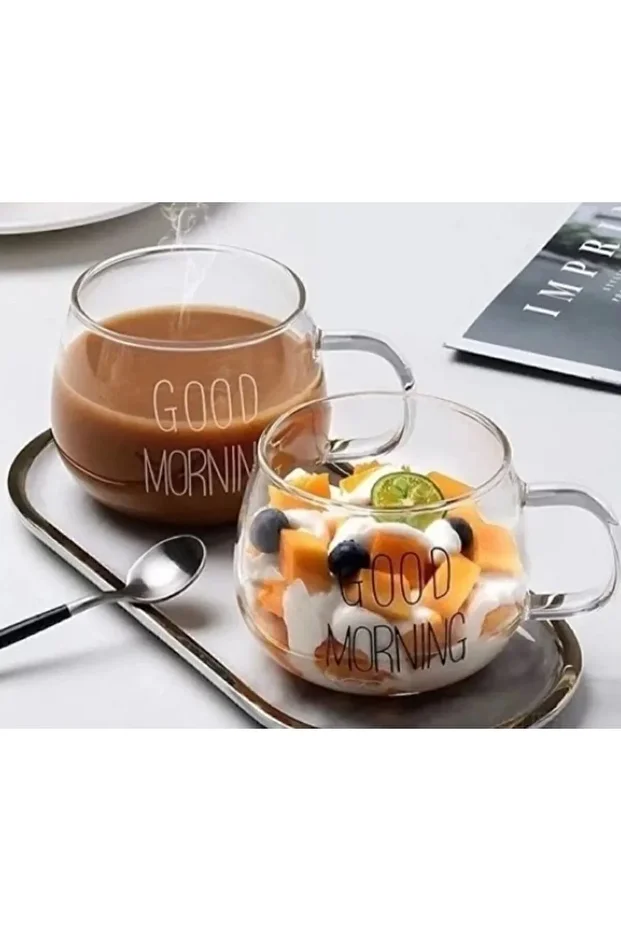 Yakut Glass with Handle Thermos Good Morning 1-Piece Koza Gift - 2