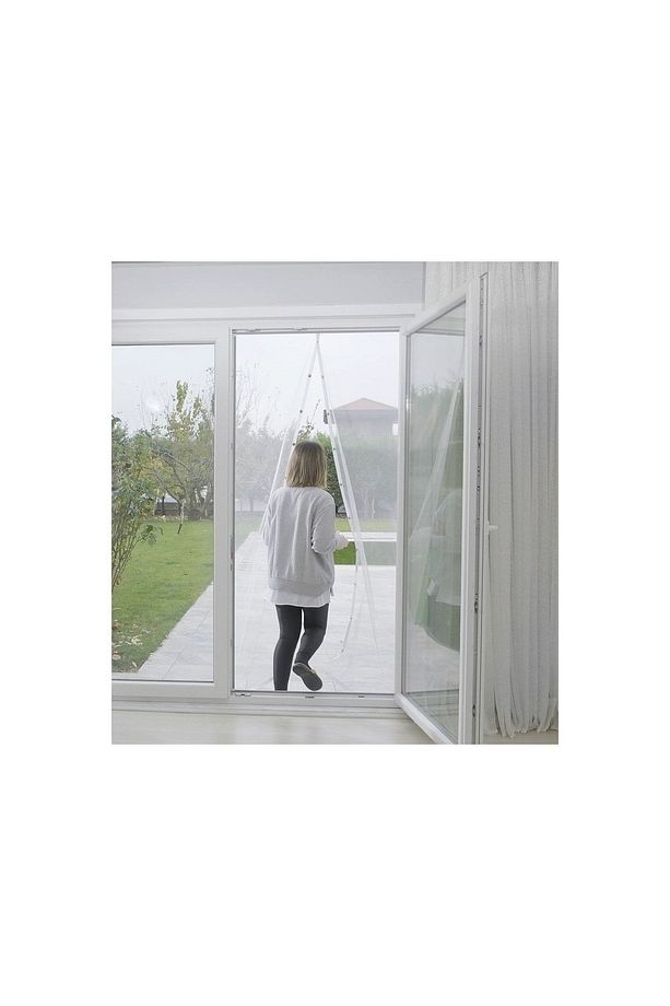 Pratik Manyetik Mıknatıslı Beyaz Kapı Sinekliği Tülü 90 X 210 Cm - 3