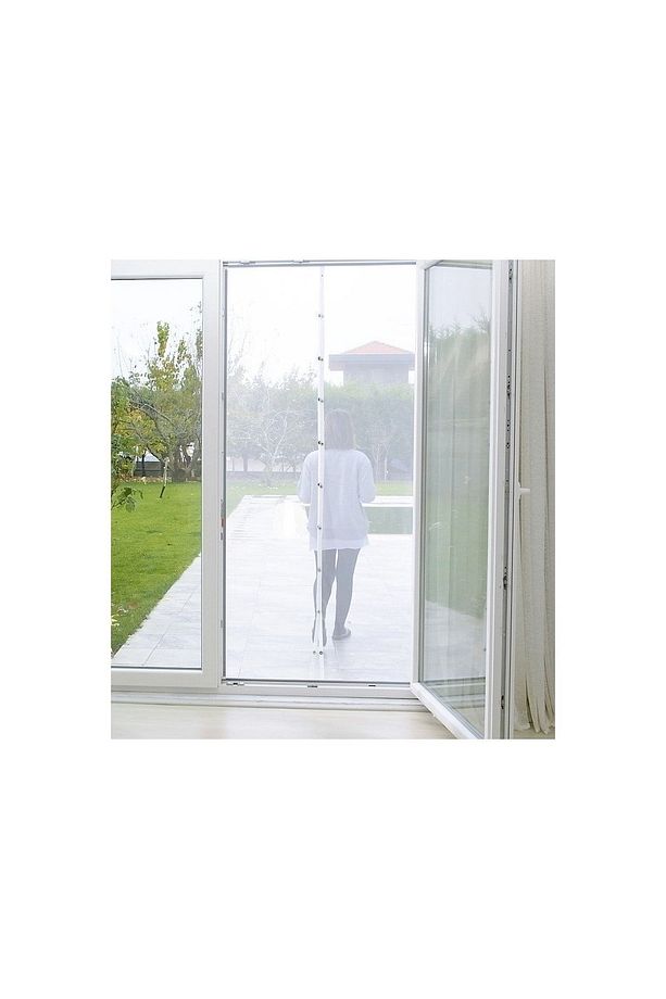 Pratik Manyetik Mıknatıslı Beyaz Kapı Sinekliği Tülü 90 X 210 Cm - 2