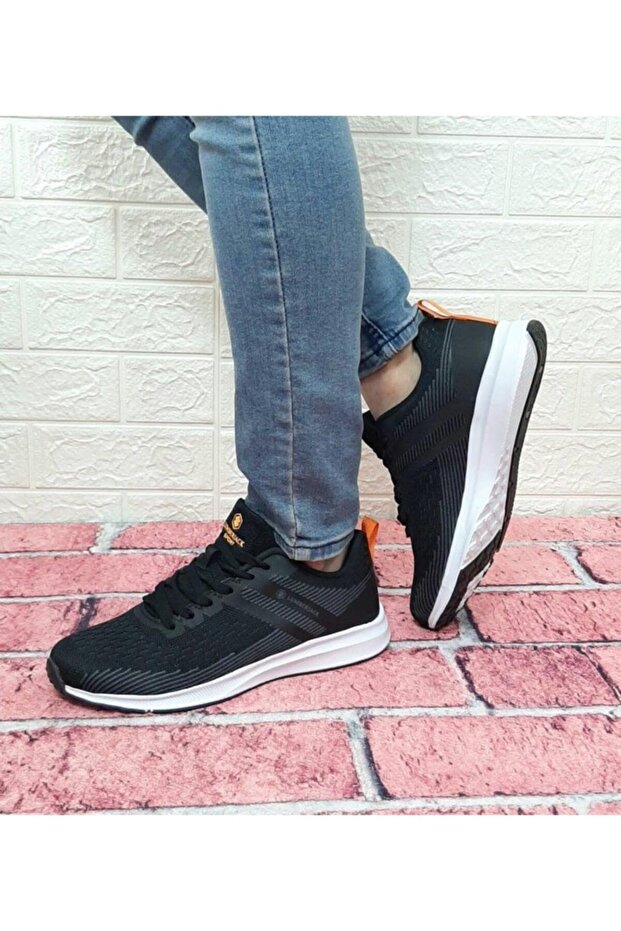 Strong Siyah Hafif İthal Faylon Taban Athletıc Koşu Rahat Spor Ayakkabı - 6