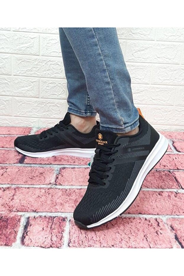 Strong Siyah Hafif İthal Faylon Taban Athletıc Koşu Rahat Spor Ayakkabı - 3