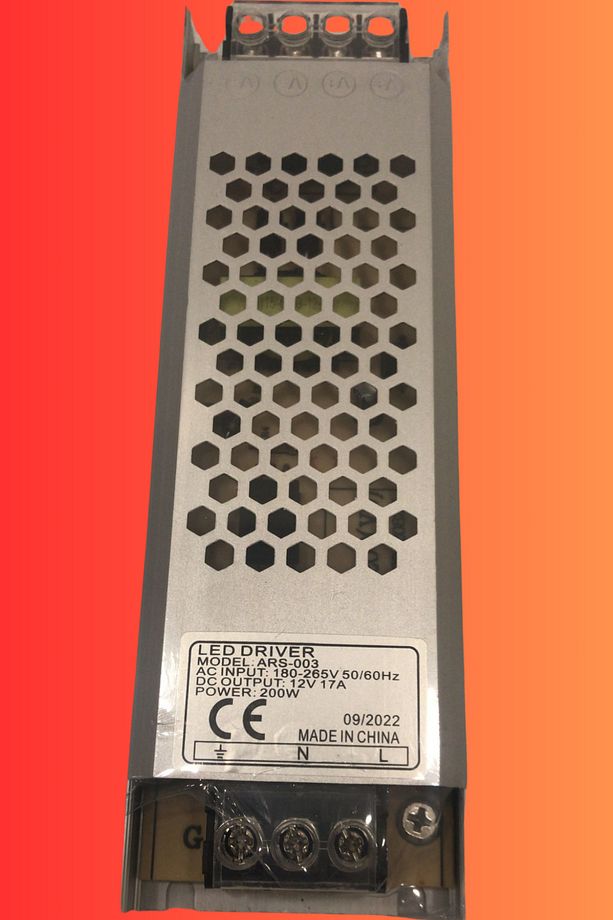 200W 12 Volt 17 Amper Ultra Slim Led Driver Trafo LEDİM - 1