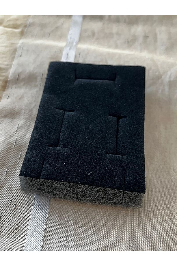Sünger Takı Kutusu Süngeri 1. Kalite 24 Adet 6x8x1,5cm Siyah Flok Kaplı - 2