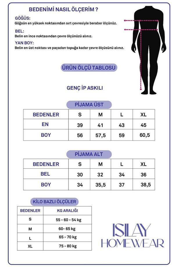KALP DESENLİ PEGASUS KUMAŞ İP ASKILI PİJAMA TAKIMI - 3