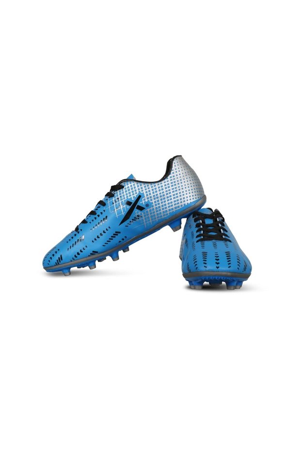 Royale Football Shoes | Blue & Black | Size: EU 40, UK 6, US 7 | Faux Leather & TPU
