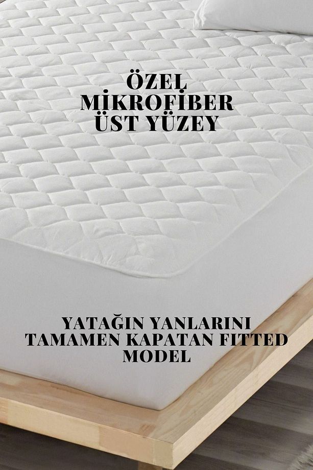 90x190 Sıvı Geçirmez Alez Mikro Kapitoneli Fitted Tek Kişilik Su Yatak Koruyucu - 2