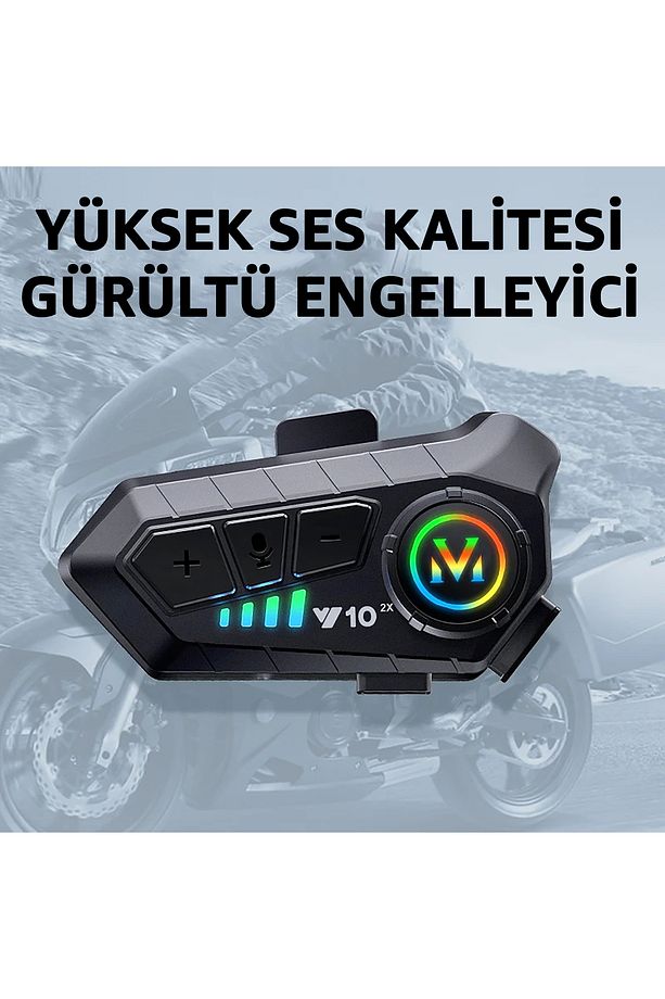 Y10-2X Bluetooth Kask İntercom Kask İnterkom 2 Kişi Bağlantılı Kask İntercom Motorsiklet İntercom - 5
