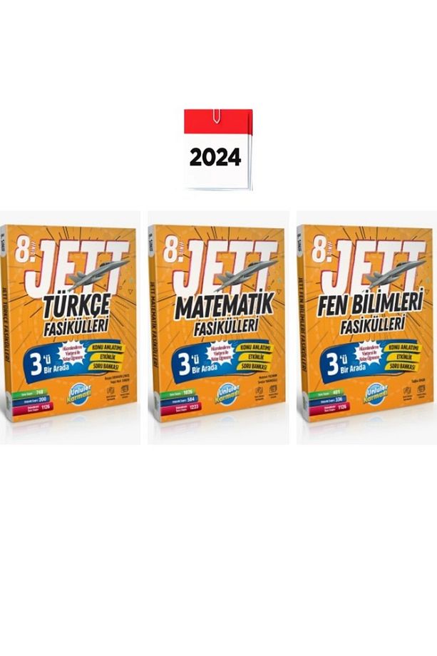 8. Sınıf Ünlüler Jett  Türkçe + Matematik + Fen Bilimleri fasikülleri - 1