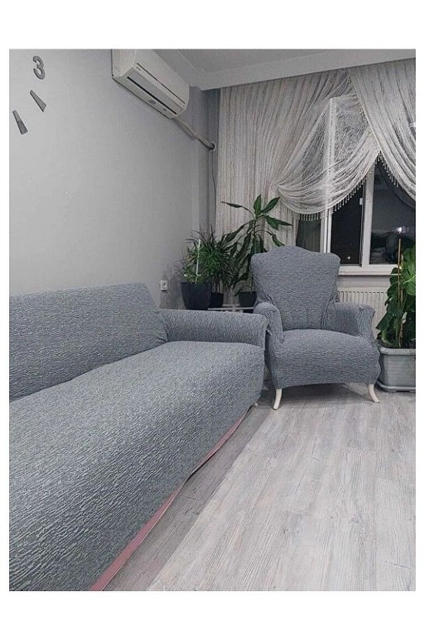BATTAL BOY Lastikli Koltuk Örtüsü Seti (2 Adet 3'lü + 2 Adet 1'li) - Lastikli Koltuk Kılıfı - 1