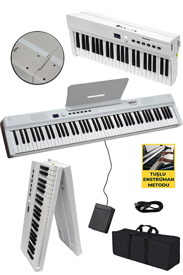 PLX-120WH Yüksek Kaliteli Katlanır Taşınabilir Dijital Piyano - 1