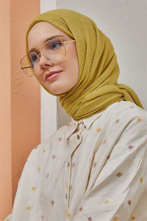 Bürümcük Oil Green Color Shawl
