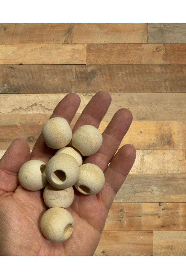 22mm Raw Wood Beads - 20 Pieces -