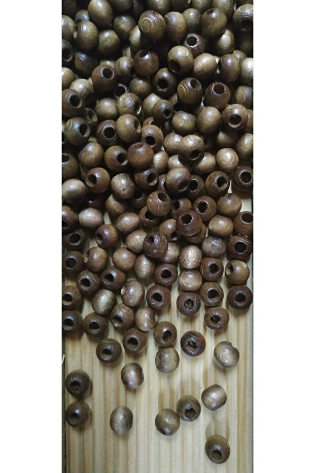 Wooden Beads 10 Mm 100 Gr (Average ± 250 - 300 Pieces) Coffee with Milk