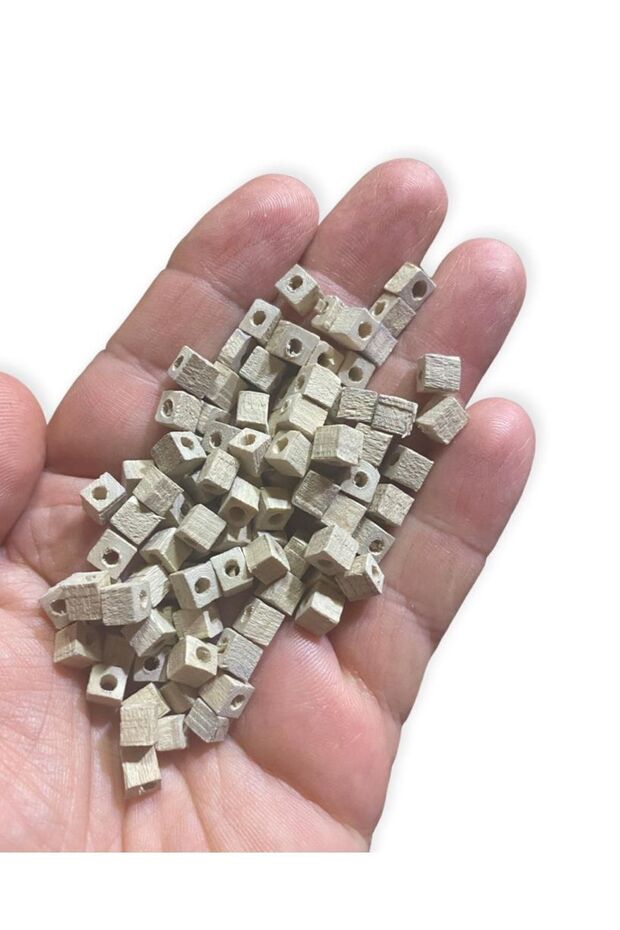 5 Mm Raw Cube Wooden Beads - 200 Pieces