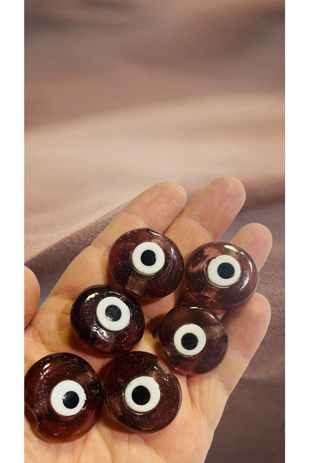 Plum - Handmade Glass Dandelion Evil Eye Bead - Decoration Bead - Macrame Bead