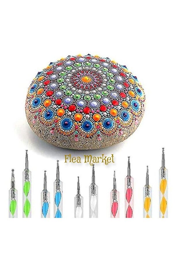 ACRYLIC HANDLE POINT BEAD EMBOSSED SET (5 PIECES)