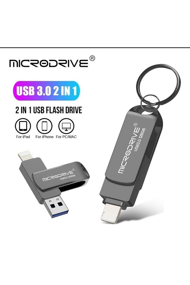 512gb. Iphone Lightning Ve Usb 3.0 Flash Bellek Otg Çift Giriş Sağlam Metal Orginal - 5