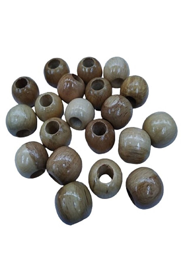 20 mm Polished Wooden Beads - (50 Grams)