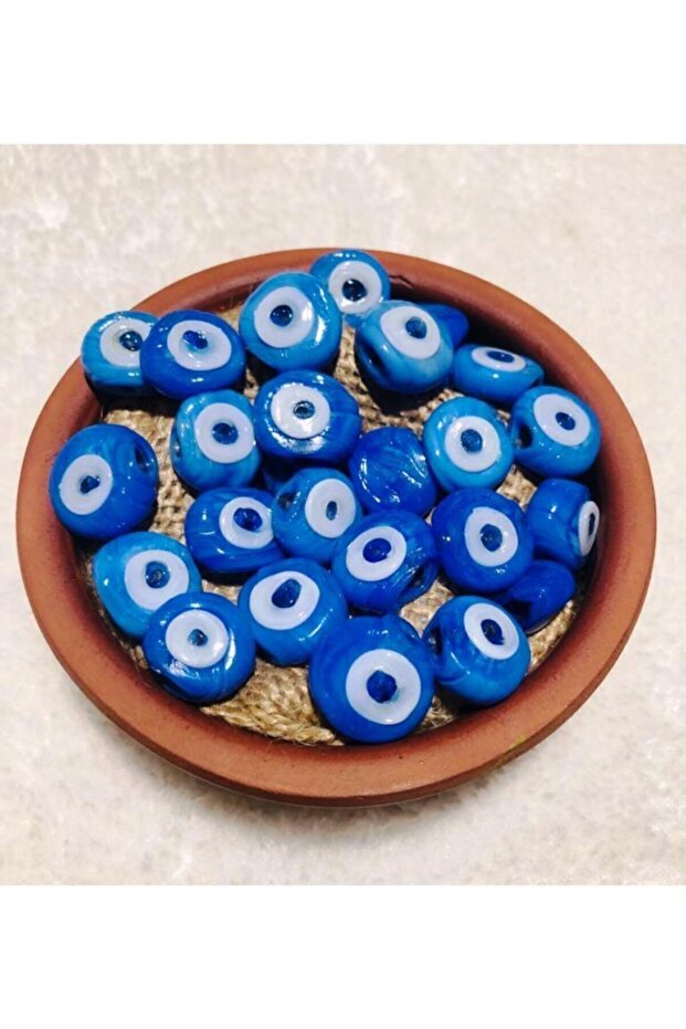Blue Handmade Danagöz Evil Eye Bead - Jewelry Bead -10 Pieces