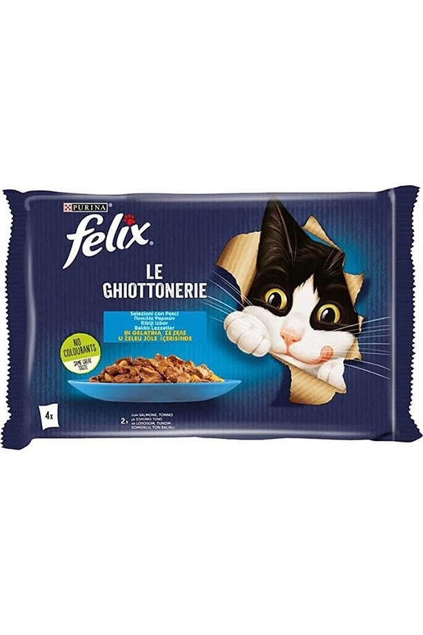 Felix Multipack Somonlu ve Ton Balıklı 4x85 gr 12'li Yetişkin Kedi Yaş Maması - 3