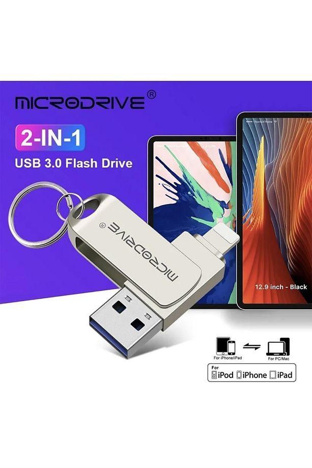 512gb.iphone Lightning Ve Usb 3.0 Usb Flash Bellek Otg Çift Girişli Metal Sağlam Orginal - 4