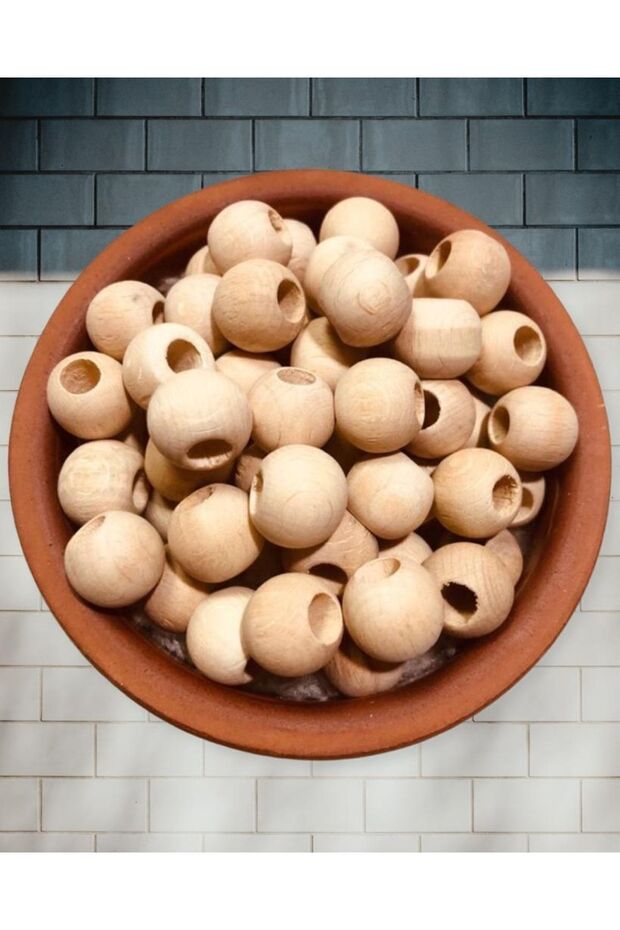 17mm Raw Wooden Beads 100 Gr