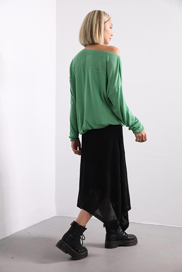 Siyah Örme Etek - 6