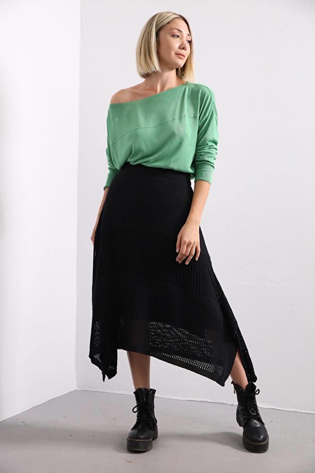 Siyah Örme Etek - 4