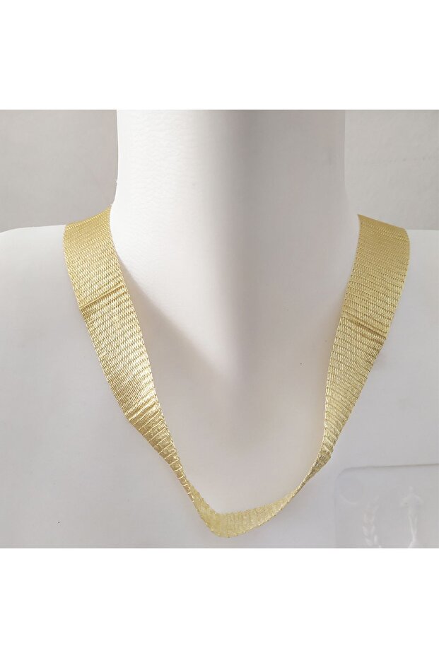 Altın Rengi Titanyum Örgü Kolye Ipi Bijuteri Kolye - 2